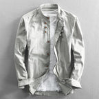 Relaxed Fit Band Collar Shirt for Men – Casual Stylish Comfort