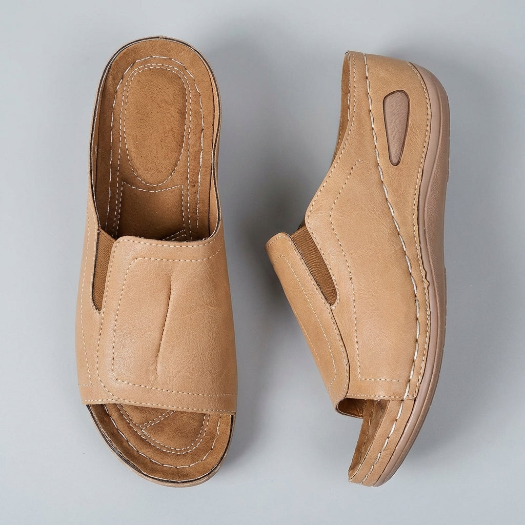 Orthopedic Wedge Open-Toe Slide Sandals for Women – Ergonomic Comfort & Support
