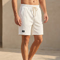 Relaxed Fit Jacquard Drawstring Waist Casual Shorts for Men – Comfortable & Stylish