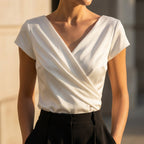 Sienna Wrap Blouse | V-Neck Draped Blouse