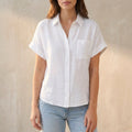 Relaxed Fit Collared Button-Up Shirt for Women – Breathable Casual Comfort
