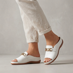 Orthopedic Peep-Toe Chain Link Wedge Sandals for Women – Comfortable Supportive Style