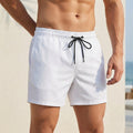 Relaxed Fit Drawstring Waist Swim Trunks for Men – Quick-Drying Comfortable Design