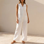 Relaxed Fit Wide-Leg Jumpsuit for Women – Stylish & Breathable Comfort