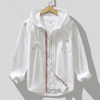 Zip-Up Hooded Shirt for Men – Casual Comfort & Function