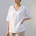Relaxed Fit Collared Blouse for Women – Casual Stylish Comfort