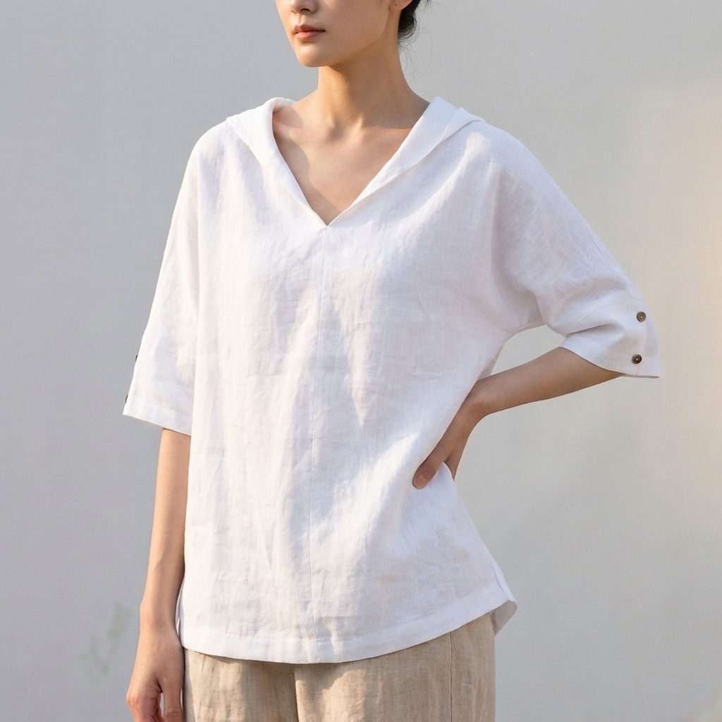 Relaxed Fit Collared Blouse for Women – Casual Stylish Comfort