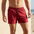 Regular Fit Drawstring Waist Short Swim Trunks for Men – Athletic Comfort & Support
