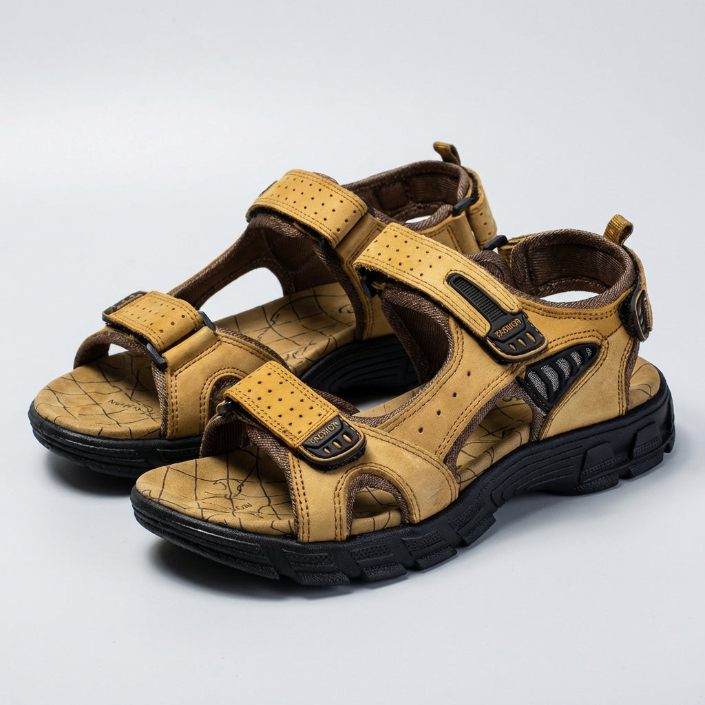 Adjustable Perforated Strap Sandals for Men – Orthopedic Support & Comfort