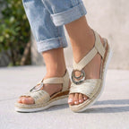 Peep-Toe Wedge Sandals for Women – Orthopedic Support & Style