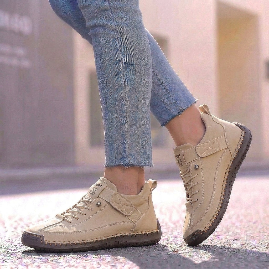 Orthopedic Lace-Up Strap Detail Ankle-Height Sneakers for Women – Supportive & Comfortable Design