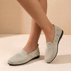 Knit Slip-On Round Toe Flats for Women – Orthopedic Comfort & Support