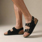 Buckled Slingback Cork Sole Buckle Sandals for Men – Orthopedic Comfort & Support