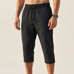 Oscar Relaxed Fit Cropped Pants | Drawstring Waist Side Pockets Cropped Pants