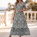 Katy Ruffled Hem A-Line Maxi Dress for Women – Stylish Casual Elegance