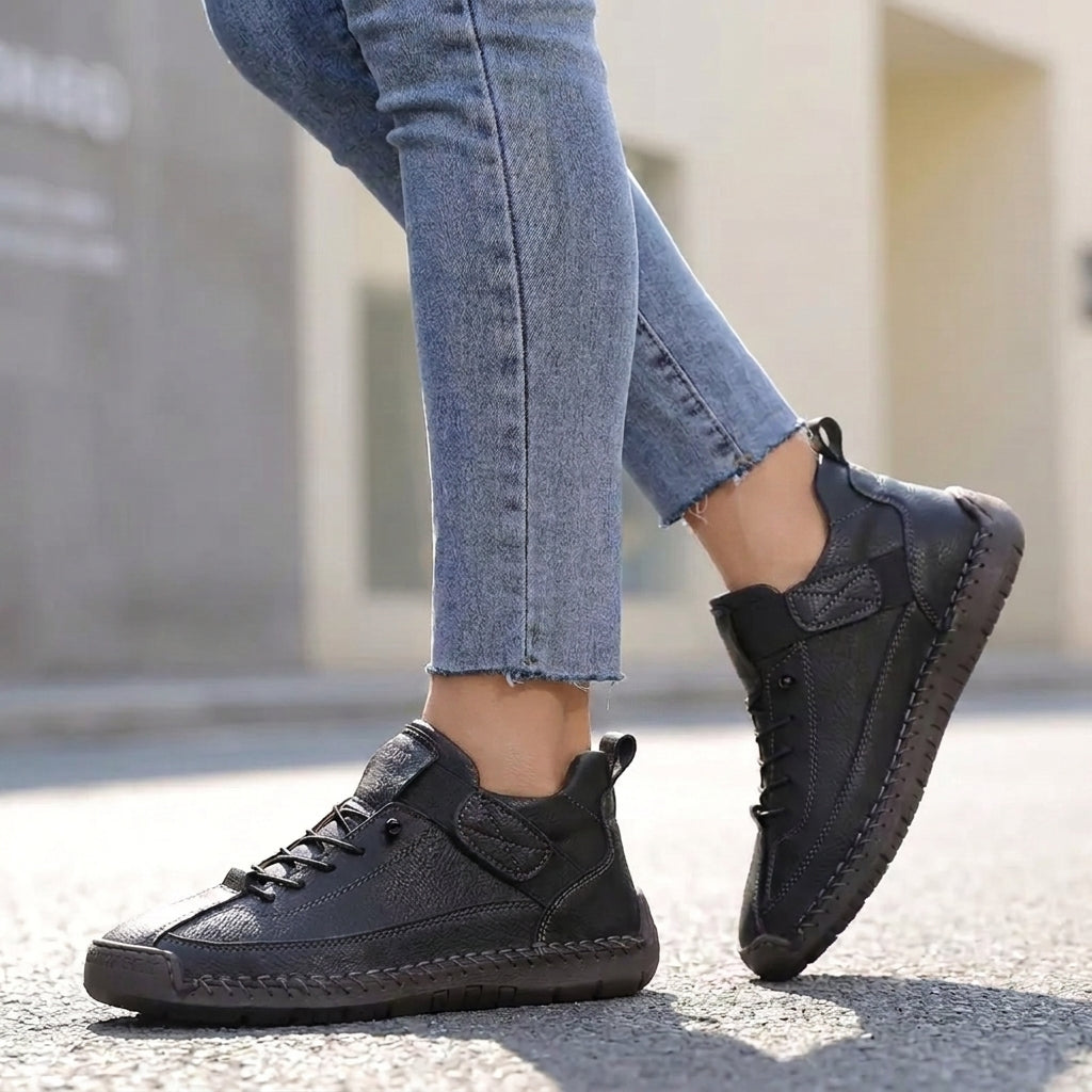 Orthopedic Lace-Up Strap Detail Ankle-Height Sneakers for Women – Supportive & Comfortable Design