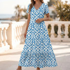 Katy Ruffled Hem A-Line Maxi Dress for Women – Stylish Casual Elegance