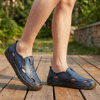 Orthopedic Hand-Stitched Perforated Closed-Toe Sandals for Men – Comfortable & Supportive Design