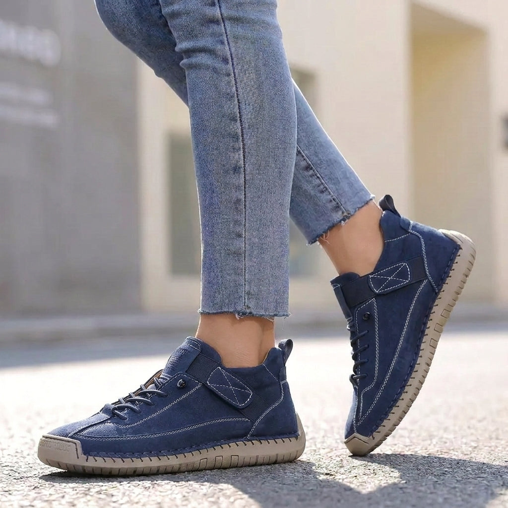 Orthopedic Lace-Up Strap Detail Ankle-Height Sneakers for Women – Supportive & Comfortable Design