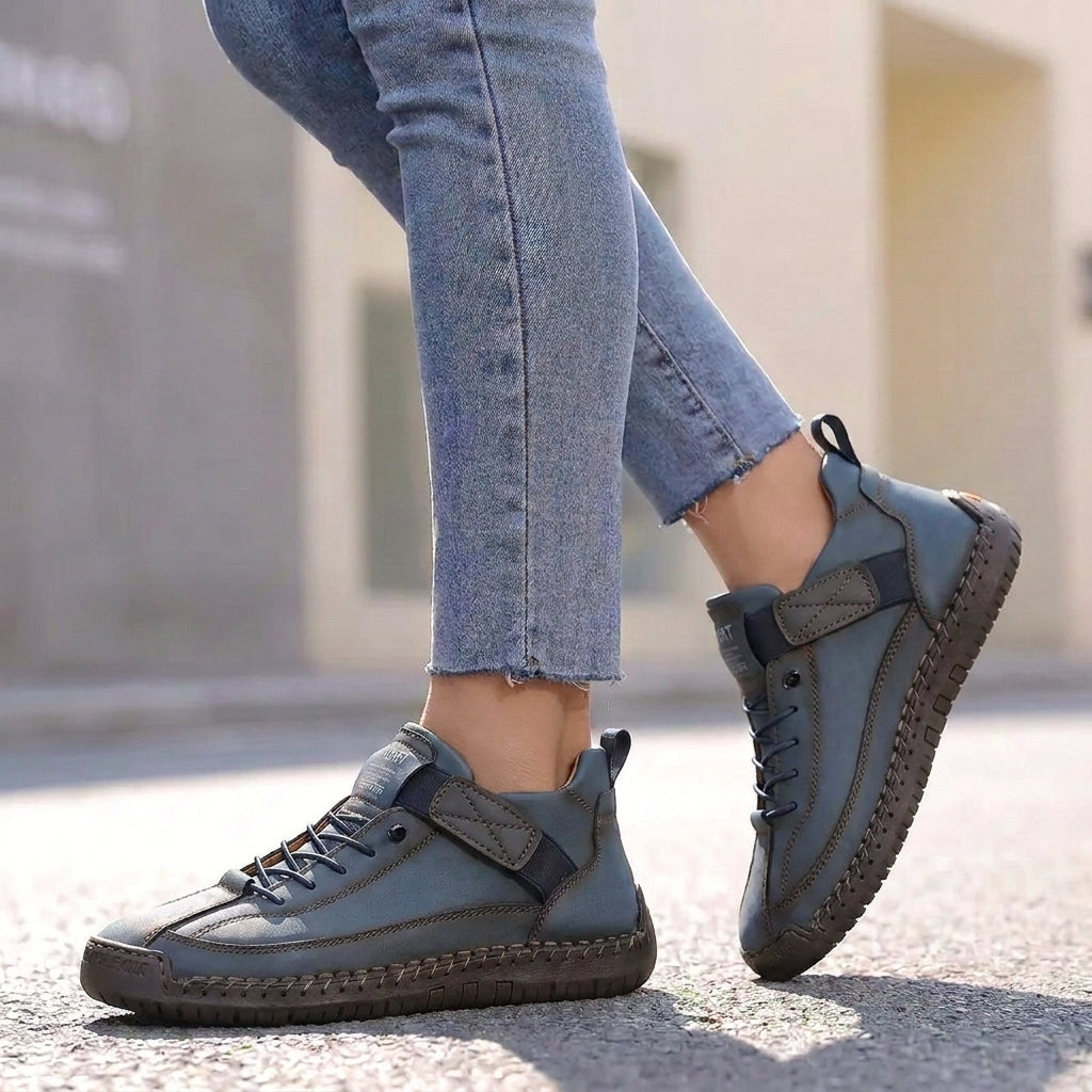 Orthopedic Lace-Up Strap Detail Ankle-Height Sneakers for Women – Supportive & Comfortable Design