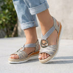Peep-Toe Wedge Sandals for Women – Orthopedic Support & Style