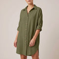 Relaxed Fit Collared Mini Shirt Dress for Women – Casual Stylish Comfort