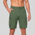 Lucas Relaxed Fit Cargo Shorts | Cargo Pockets Zipper Pockets Cargo Shorts