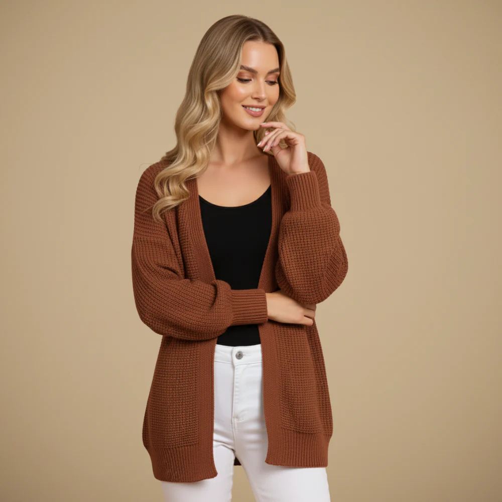 Women's long sleeve open front cardigan