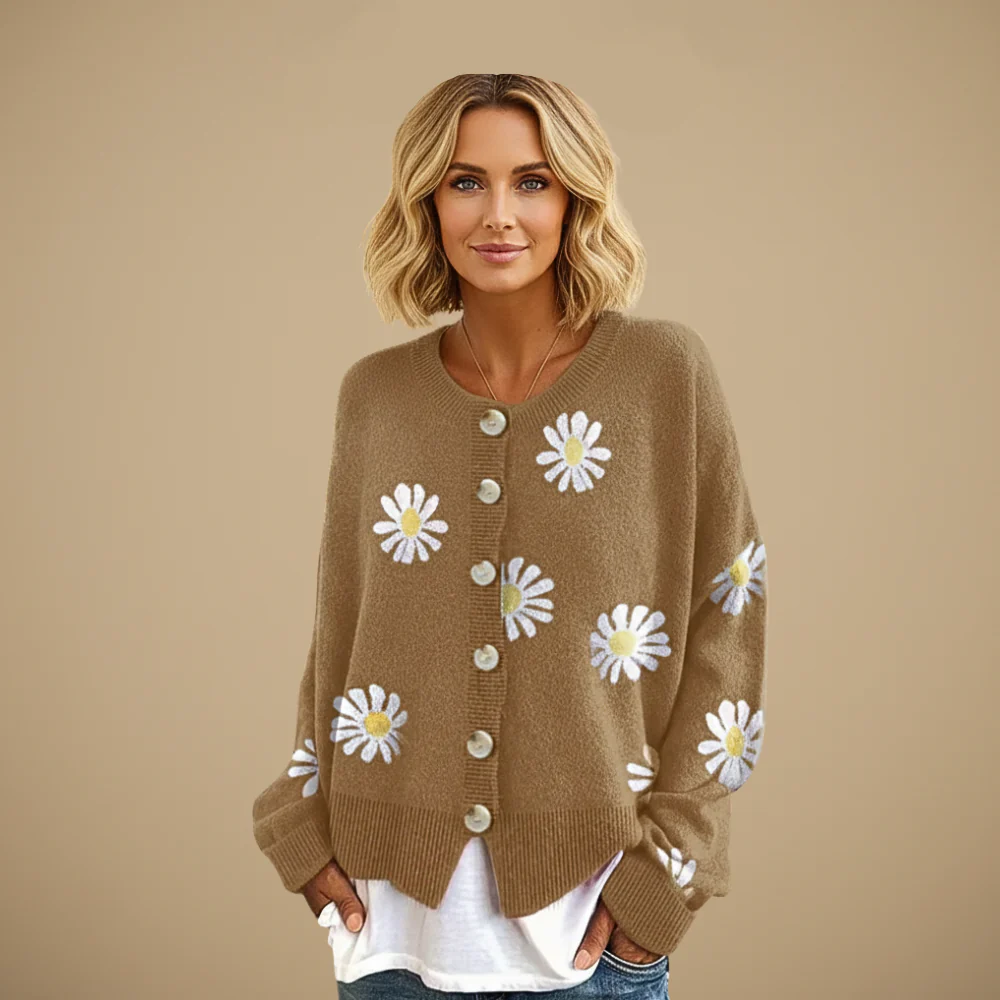 Women’s button front floral cardigan