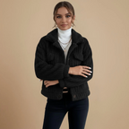 Women's textured cozy button-up jacket