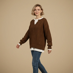 Women's long sleeve knit sweater