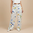 Women's high waist elastic wide leg pants