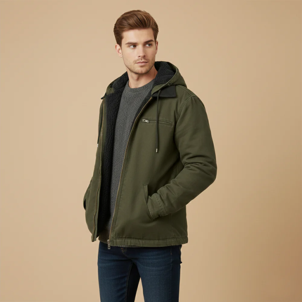 Men’s hooded jacket with soft inner lining