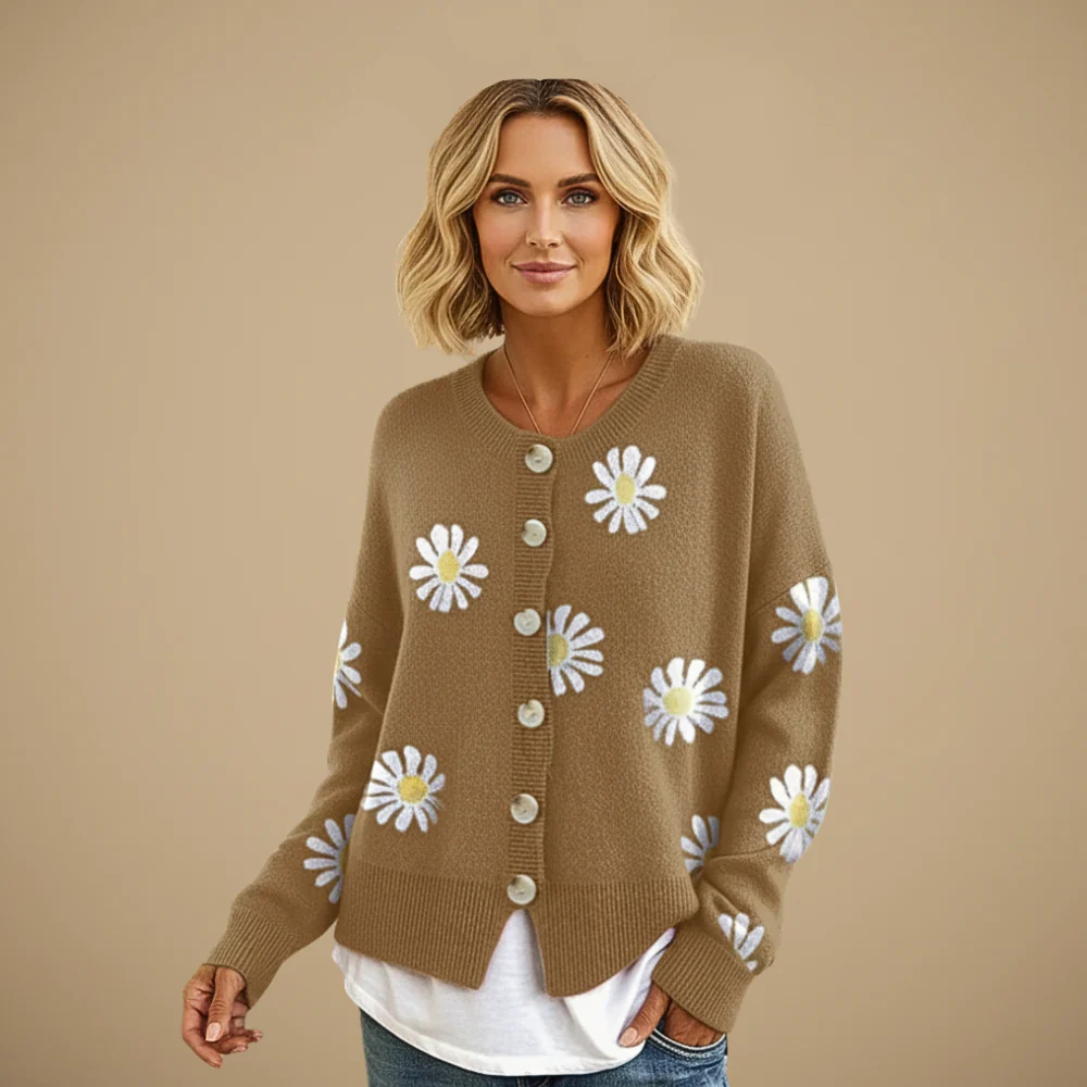 Women’s button front floral cardigan