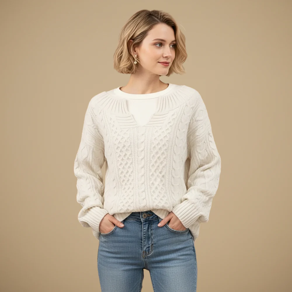 Women's long sleeve knit sweater