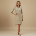 Women's v-neck mid-length summer dress