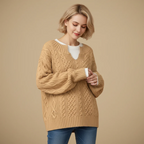 Women's long sleeve knit sweater