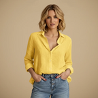 Women's button-up long sleeve casual top