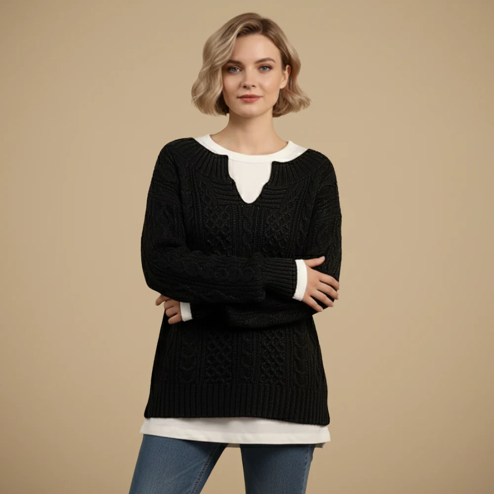 Women's long sleeve knit sweater