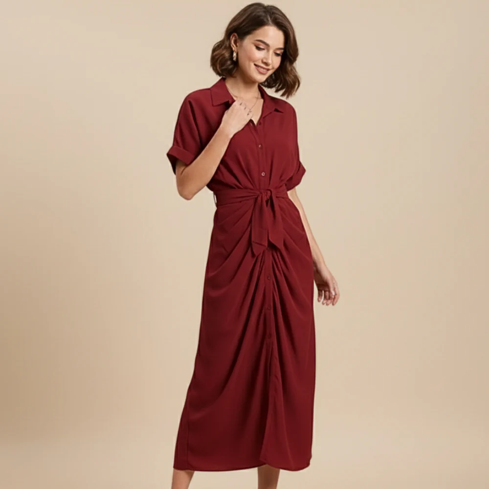 Women's summer casual v-neck long dress