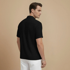 Men’s short sleeve button-front polo shirt