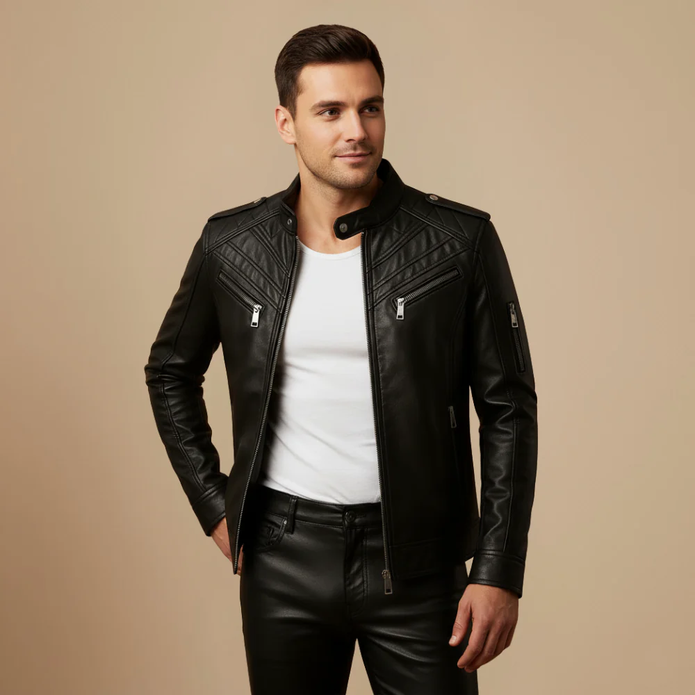 Men’s slim-fit biker jacket