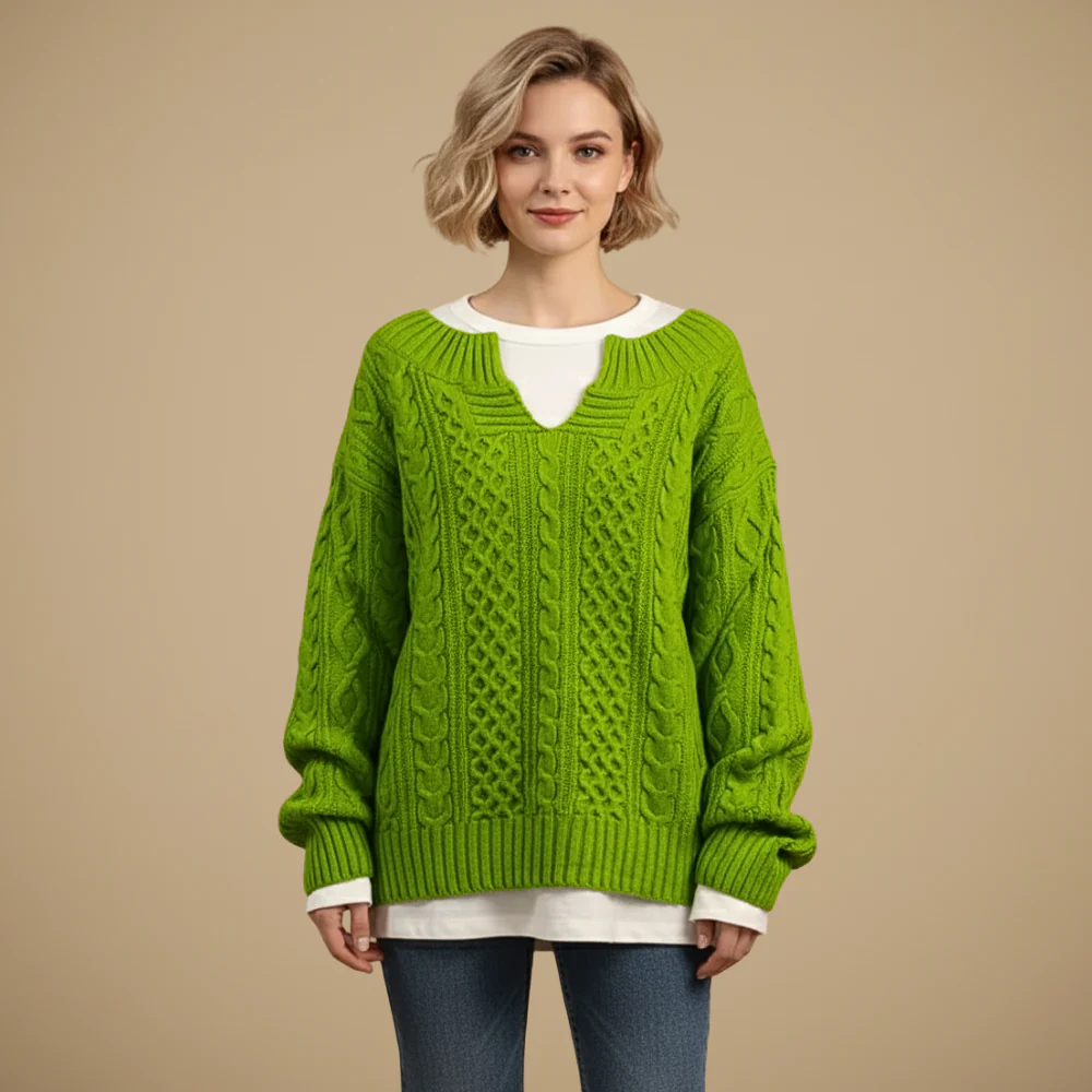 Women's long sleeve knit sweater