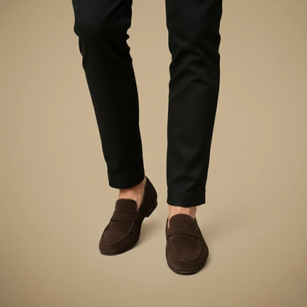 Men's slip on flat business loafers