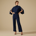 Women's long sleeve straight leg jumpsuit