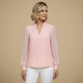 Women's v-neck long sleeve office blouse