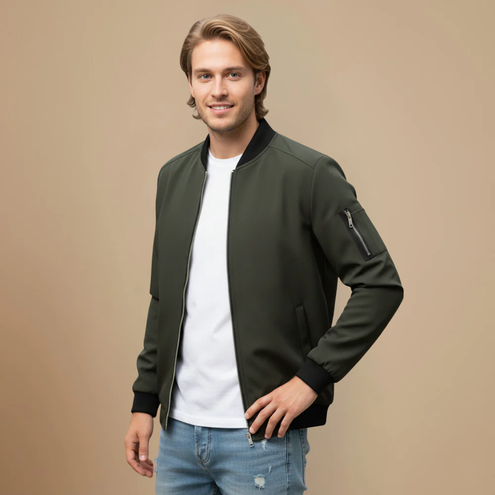 Men's jacket with zip closure