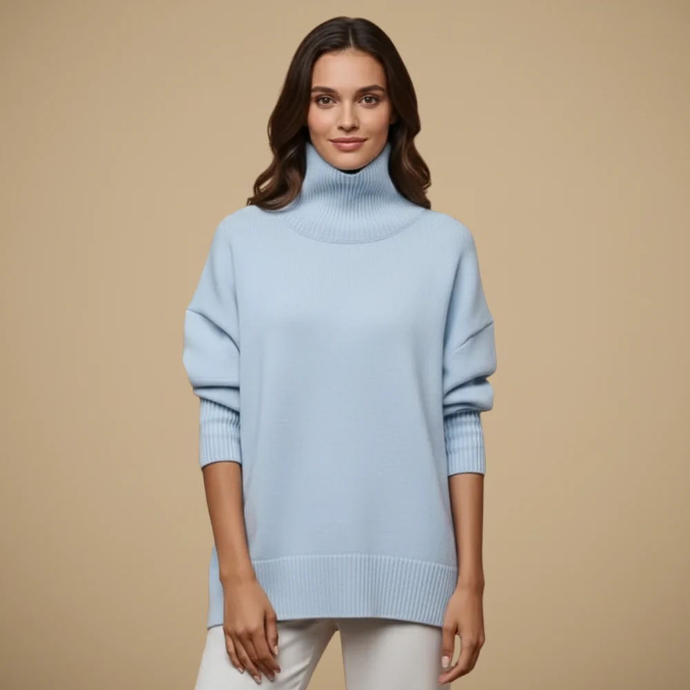 Women's high neck loose sweater