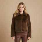 Women's loose fit winter coat with wide collar