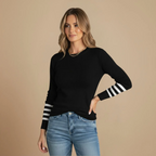 Women's knitted sweater striped long sleeve